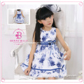 Children Girls Dress, Blue and White Children Frocks Designs (1312#)